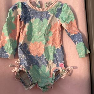 Ruffle butts adorable floral one piece